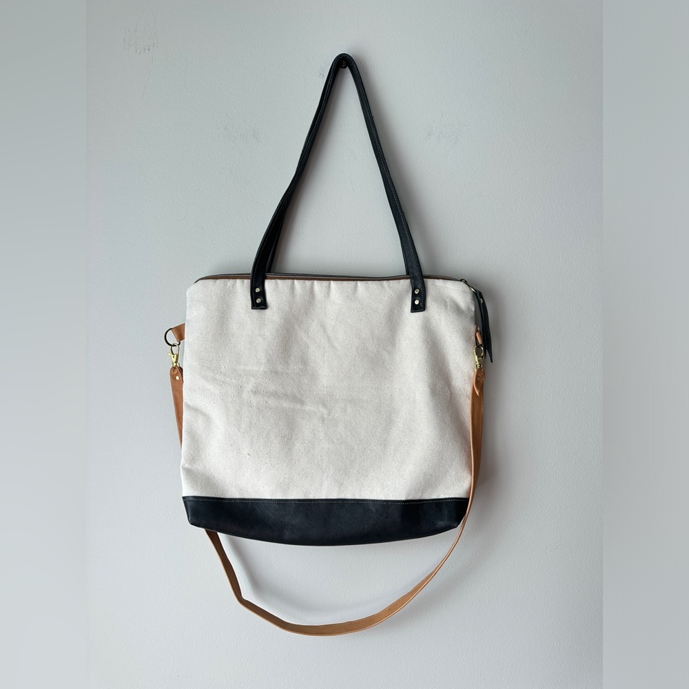Melmax leather and canvas tote bag - Picture 10 of 15